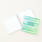 Minze Aquamarin Blue Sketchbook Ombre Streifen mit Notizblock (Innenseite)