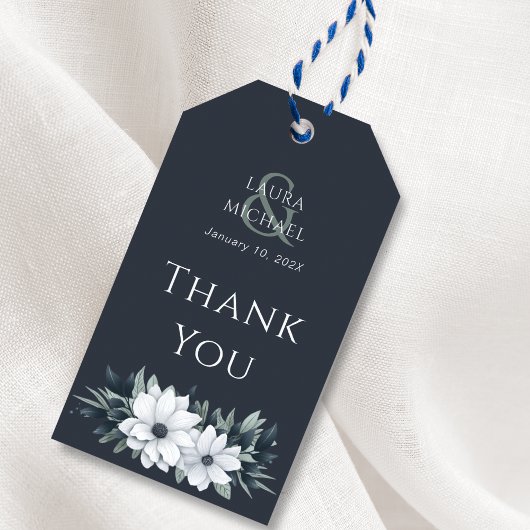 Minze Aquamarin Floral Vielen Dank Geschenkmarke Geschenkanhänger