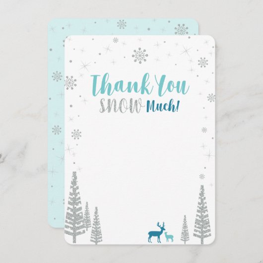 Minze, Aquamarin & Silver Winter Wunderland Vielen Mitteilungskarte (Vorne/Hinten)