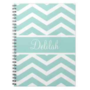 Minze Aquamariner Zickzack Individuelle Name Notizblock