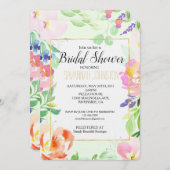 Minze Aquarellfarben Brautparty Einladung (Vorne/Hinten)