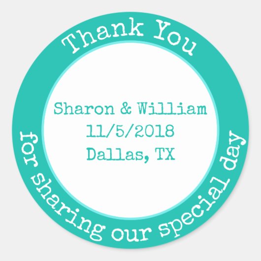 Minze Aufkleber für grüne Gastgeschenk Hochzeit (Vorderseite)