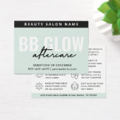 Minze BB glänzt nach Pflegeinstruktionskarte (Schreibtisch)