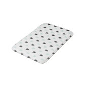 Minze & Black Hearts Doodles Muster Bath Mat Badematte (Schrägansicht)