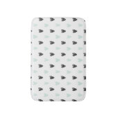Minze & Black Hearts Doodles Muster Bath Mat Badematte (Vorderseite Vertikal)