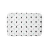 Minze & Black Hearts Doodles Muster Bath Mat Badematte (Vorderseite)