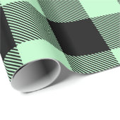Minze Black Huge Buffalo Kariert Lumberjack Tartan Geschenkpapier (Rolleneckpunkt)