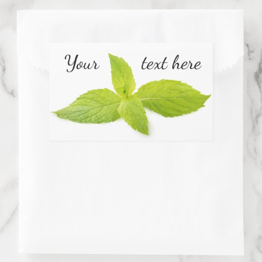 Minze Blätter Rechteckiger Aufkleber (Tasche)