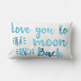 Minze blaue Liebe Sie zum Mond und zurück Kissen