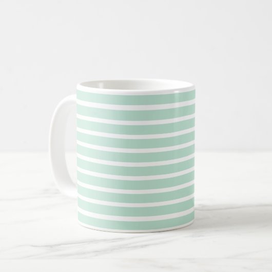 Minze blaue Streifen Muster Kaffeetasse (Vorderseite Links)