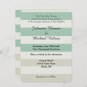 Minze, bleiche und weiße Streifen Einladung (Vorne/Hinten)