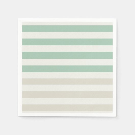 Minze, bleiche und weiße Streifen Serviette (Vorderseite)