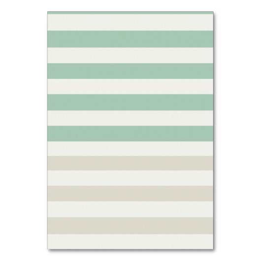 Minze, bleiche und weiße Streifen Tischnummer (Rückseite)