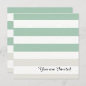 Minze, bleiche und weiße Streifen zum Geburtstag Einladung (Vorne/Hinten)