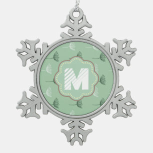 Minze Blume Schneeflocken Zinn-Ornament