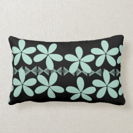 Minze Blume Schwarzes Kissen