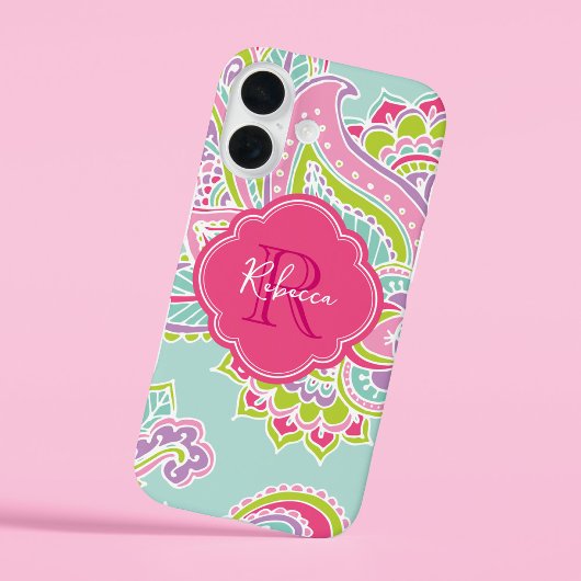 Minze Bohemisch Paisley Custom Monogram Case-Mate iPhone Hülle