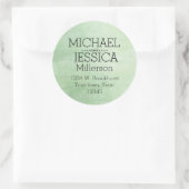 Minze Breeze Wasserfarbe Personalisierte Adresse Runder Aufkleber (Tasche)