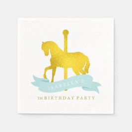 Minze Carousel Pferde Geburtstagsparty Serviette
