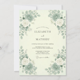Minze Celadon Eukalyptus Hochzeit Einladung