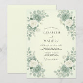 Minze Celadon Eukalyptus Hochzeit Einladung (Vorne/Hinten)