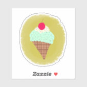 Minze Chocolate Chip Cone Sticker (Blatt)