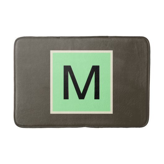 Minze Chocolate Chip Monogramm Badematte (Vorderseite)