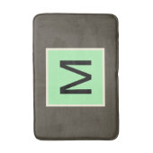 Minze Chocolate Chip Monogramm Badematte (Vorderseite Vertikal)