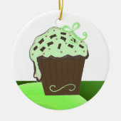 Minze Chocolate Cupcake Keramik Ornament (Vorne)