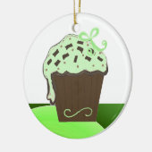 Minze Chocolate Cupcake Keramik Ornament (Links)