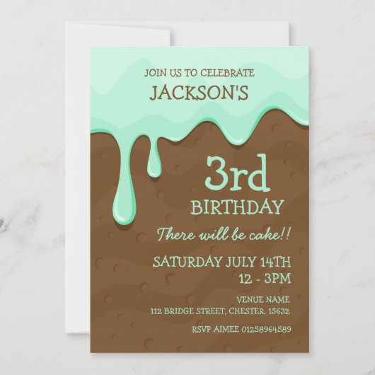 Minze Chocolate Einladung (Vorderseite)