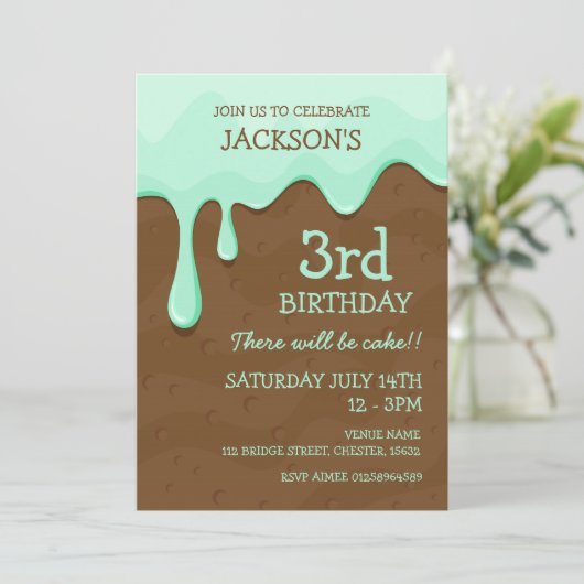 Minze Chocolate Einladung (Stehend Vorderseite)