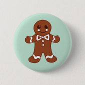 Minze Christmas Gingerbread Boy Button (Vorderseite)