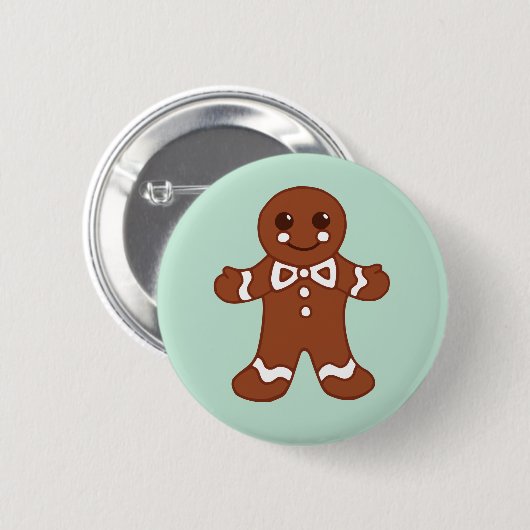 Minze Christmas Gingerbread Boy Button (Vorne & Hinten)