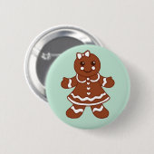 Minze Christmas Gingerbread Girl Button (Vorne & Hinten)