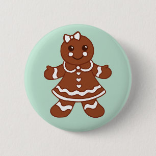 Minze Christmas Gingerbread Girl Button