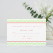 Minze Coral Zickzack UAWG Wedding Card RSVP Karte (Stehend Vorderseite)