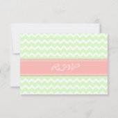 Minze Coral Zickzack UAWG Wedding Card RSVP Karte (Rückseite)