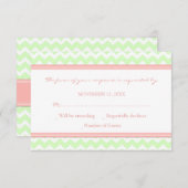 Minze Coral Zickzack UAWG Wedding Card RSVP Karte (Vorne/Hinten)