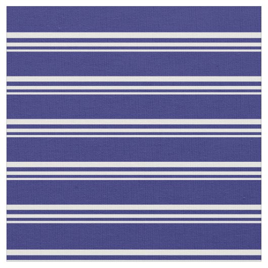 Minze Cream und Midnight Blue Lined Muster Stoff (Nahaufnahme)