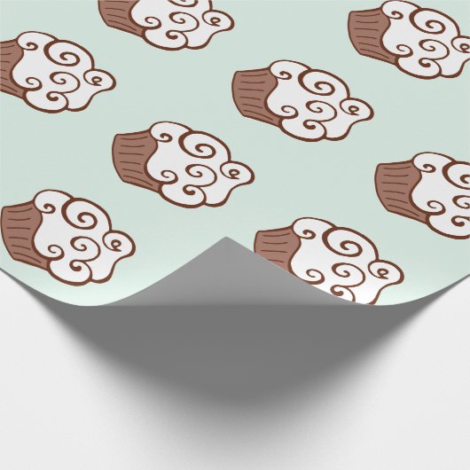Minze Cupcake Wrapping Paper Geschenkpapier (Ecke)