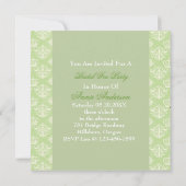 Minze daisy Brautparty Tee Party Einladung (Rückseite)