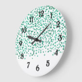 Minze Dazzle Konfetti Große Wanduhr (Winkel)