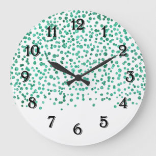 Minze Dazzle Konfetti Große Wanduhr
