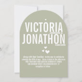 Minze Driftwood Moderne Muster Typografie Hochzeit Einladung (Vorderseite)