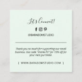 Minze einfache moderne Vielen Dank Geschäftskarten Quadratische Visitenkarte (Rückseite)