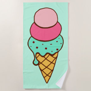 Minze-Eiscreme-Kegel-Strandtuch-Geschenk Strandtuch