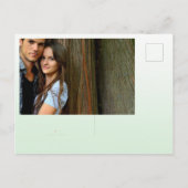 Minze florale elegante Save the Date Postkarte (Rückseite)