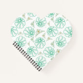 Minze Florale Ruhe Spiralblock Notizblock (Vorderseite)