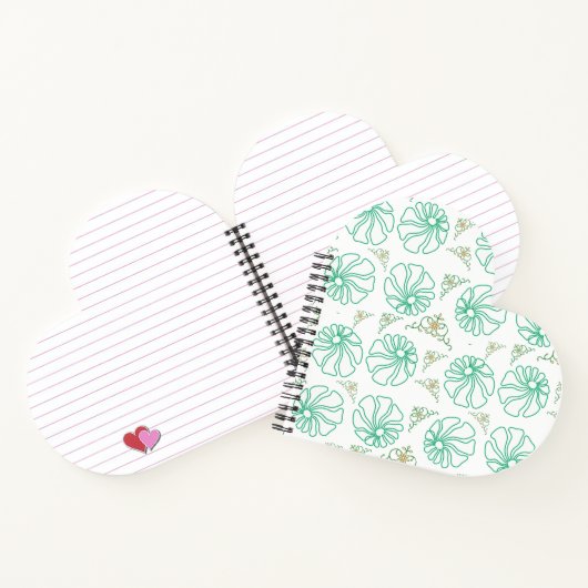Minze Florale Ruhe Spiralblock Notizblock (Innenseite)